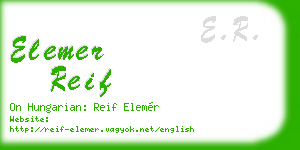 elemer reif business card